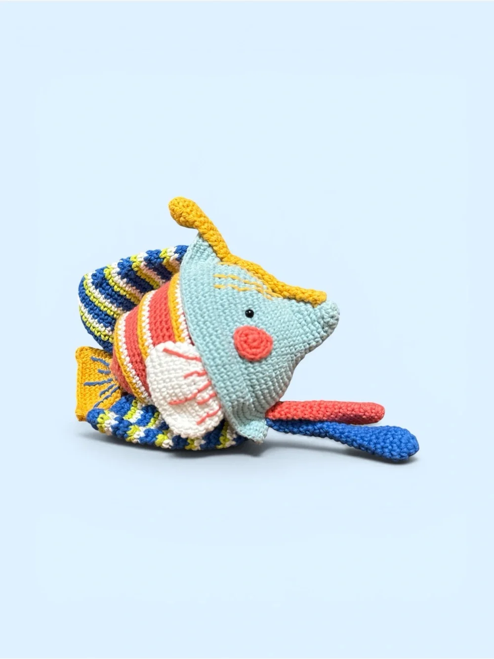 Handmade Colorful Aquatic Amigurumi Angelfish Plush Crochet Fish